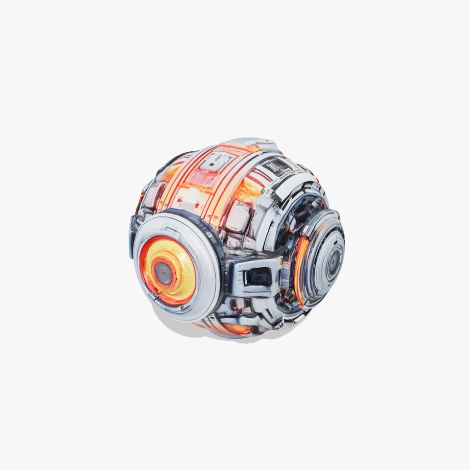 Futuristic Spherical Drone Model Pack with Advanced Detailing